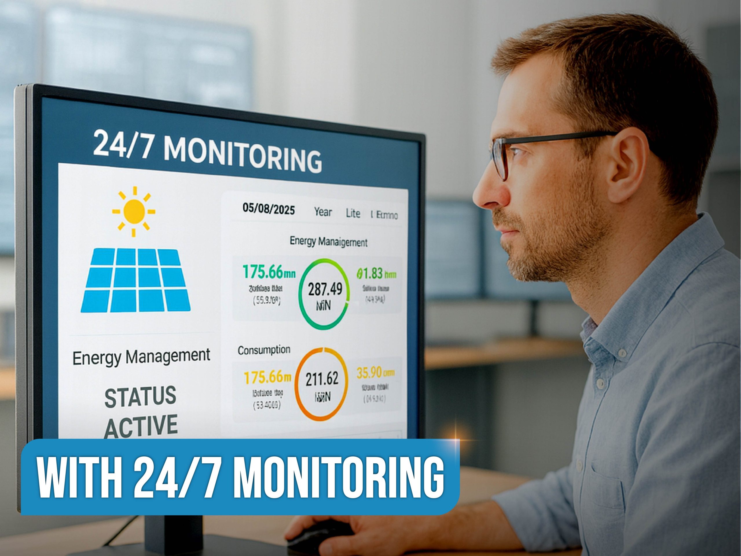 Smart solar monitoring system showing real-time panel efficiency by Global Energy Solutions in Pakistan
